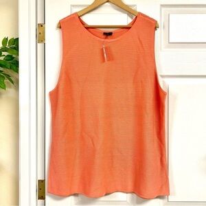 NWT TALBOTS Plus 3X knit sweater top orange  micro stripes comfy thick tunic